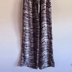 Crescent Black and Gray Zebra Print Trousers